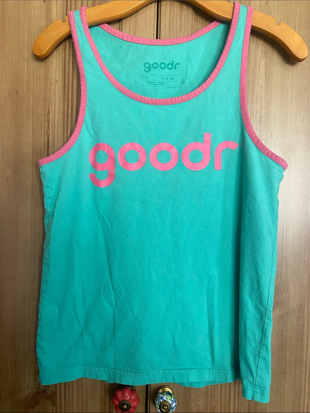 Goodr Teal Pink Tank Top Tee Unisex S Super Unique!